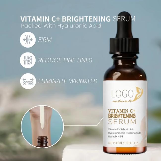 MRUIS Vegan Vitamin C Serum Anti-Aging & Anti-Wrinkle Skin Care Rejuvenating Whitening & Cruelty Free Custom Logo Serum Vc