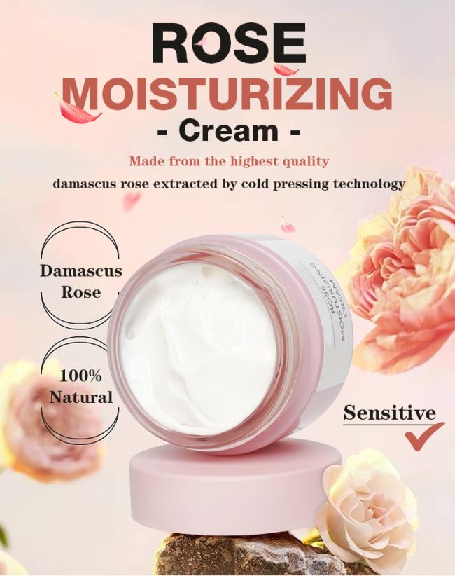 OEM ODM Long Lasting Hydration Damascus Rose Facial Moisturizer for Tightening Improve Roughness Skin Care Face Cream Lotion