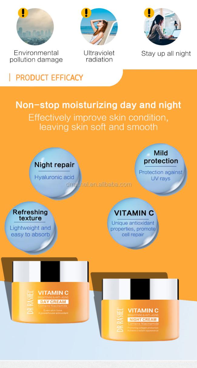 Popular DR RASHEL Vitamin C Brightening Face Cream Day Cream and Night Cream