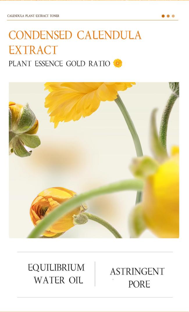 100% Pure Organic Water Hydrating Face Mist Brightening Moisturizing Petal Calendula Face Toner