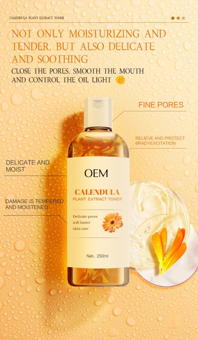 100% Pure Organic Water Hydrating Face Mist Brightening Moisturizing Petal Calendula Face Toner
