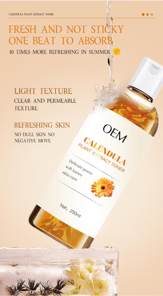 100% Pure Organic Water Hydrating Face Mist Brightening Moisturizing Petal Calendula Face Toner