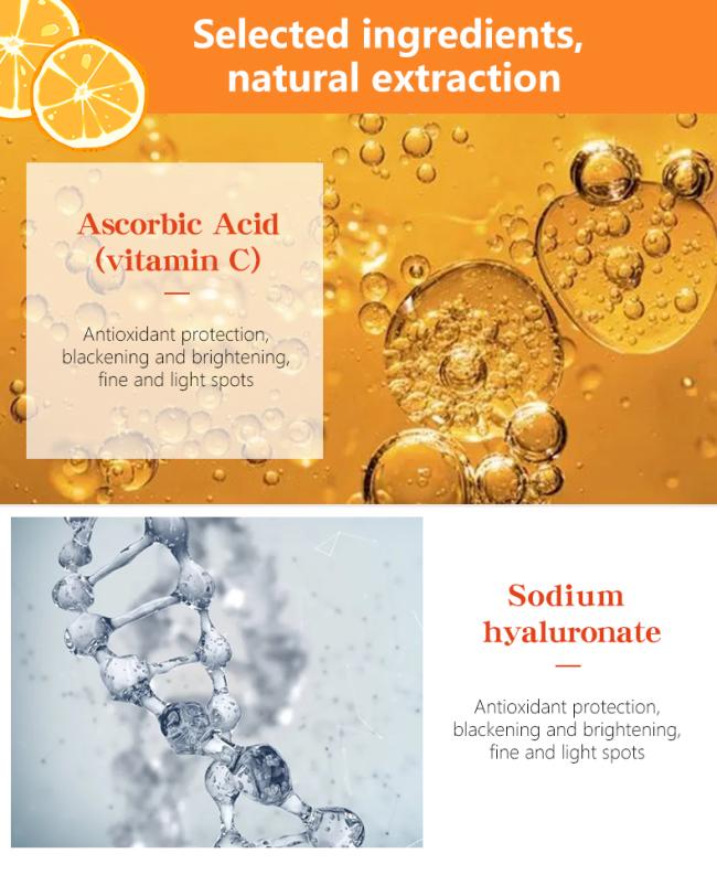 Popular Vitamin C Mask Cosmetics Factory Manufacturer Whitening Facial Mask Hydrating Natural Organic Vc Face Facial Sheet Mask