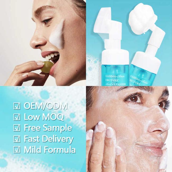 Natural Organic Vegan Soap Free Anti Acne Whitening Skincare Foam Face Wash Clenser Facial Acne Foam Cleansing Cleanser Brush
