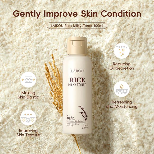 LAIKOU Skin Care Moisturizing Nourishing Soothing Smoothing Rice Toner 100ml