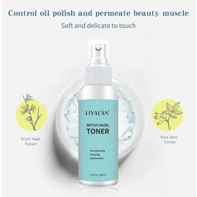 Private Label Anti-Sensitive Hydrating Shrink Pores Soothing Witch Hazel Facial Toner Spray