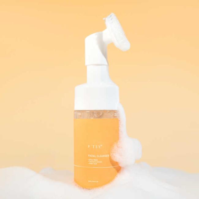 Custom Turmeric Facial Cleanser Foam Gentle Kojic Acid Refreshing Oil Control Cleansing Mousse Turmeric Face Wash