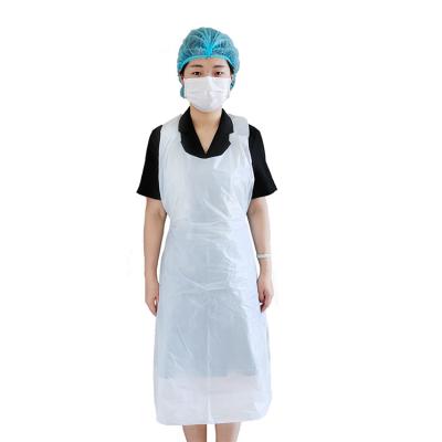China Disposable PE 70x110CM Blue/White Protect Safety Plastic Apron Roll Waterproof Dental Apron Without Sleeve for sale