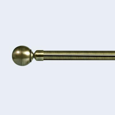 China 28MM Ball Shape Curtain Finial Anti-Brass color 6M Curtain Pole With Single Bracket Bedroom Decoration for sale