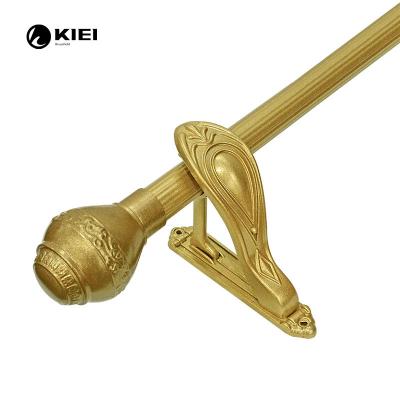 China 28MM Pipe Curtain Pole With Single Brackets Unique Finials For Hotel Decor for sale