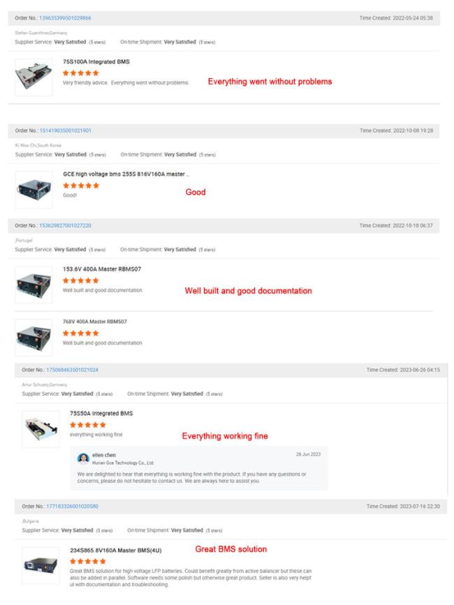 GCE BMS Customer Reviews and Testimonials
