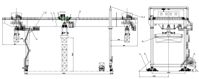 Rubber tyre container straddle carrier 40.5t rtg