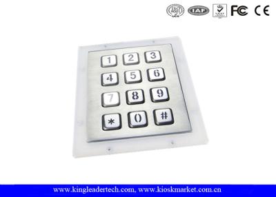 China 3×4 Matrix Metal Numeric Keypad 12 Backlit SS Keys Panel Mount for sale