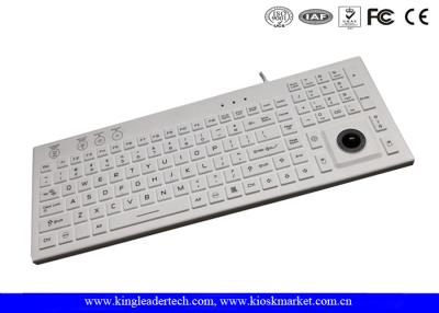 中国 注文のセリウム FCC のトラックボールが付いている白いバックライトのケイ素のキーボード 販売のため