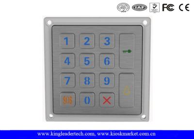 China Telclado numérico elegante de la entrada de puerta de 14 llaves/telclado numérico al aire libre IP65 del acero inoxidable en venta