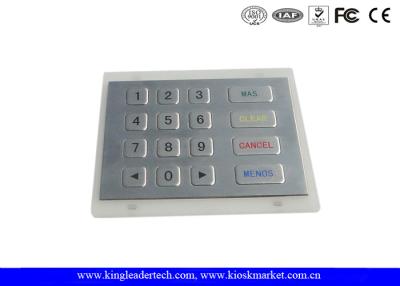 China Rugged Stainless Steel Numeric Keypad IP65 In 4 X 4 Matrix For Vending Machines for sale