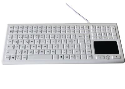 China Disposição funcional do alemão do luminoso das chaves do teclado 122 impermeáveis médicos do silicone à venda