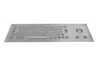 China IP65 Brushed SS Metal Industrial Keyboard With Trackball 64 Keys for sale