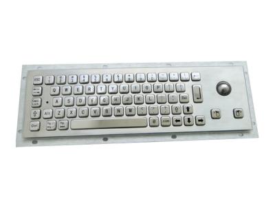 China Small Dimension Stainless Steel Industrial Kiosk Keyboard With Optical Trackball for sale