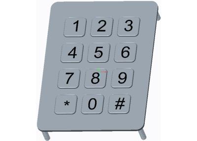 China Rugged Industrial Metal Numeric Keypad Front Side Mounting With Flat Keys for sale