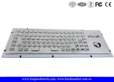 China 86 Keys IP65 Rated Stainless Steel Industrial Kiosk Keyboard With Trackball for sale