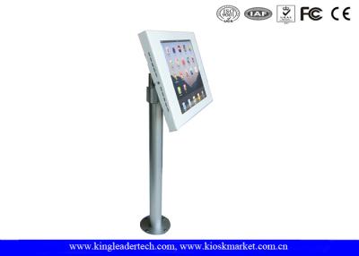 China 400mm Pole Height Adjustable iPad Kiosk Enclosure With Push - Latch Lock In 360 Degree Rotation for sale