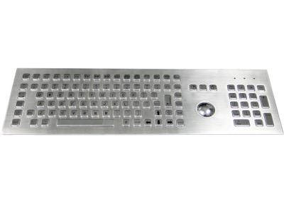 China Front Mounted Industrial Stainless Steel Keyboard With Mouse Touch Ball for sale