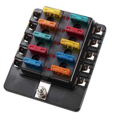 China 10 Way Blade Fuse Blocks ATO 125g Trike Fuse Holder With Cover for sale