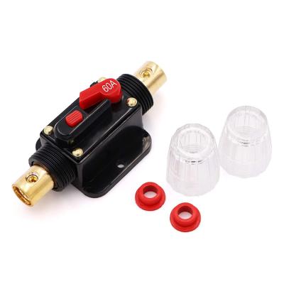 China 24V 60A Inline Circuit Breakers Manual Reset Fuse Holder 60 Amp/ Circuit Breakers For Car Audio System for sale