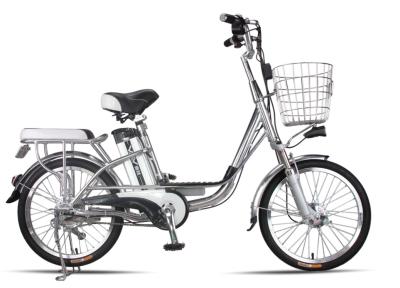 China 20 Inches Battery Powered Bicycles Sliver Commuter Electric Bike 48V8Ah for sale