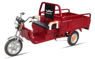 China Battery Power Electric Cargo Trike Red 3 Wheel Tricycle 6-8 Hours Charge Time for sale