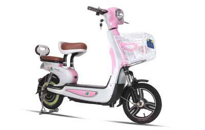 China Pedal Assist Electric Bike Pink Beach Cruiser Motorized Bike For Two Passengers for sale