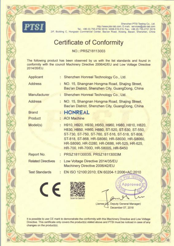  - Shenzhen Honreal Technology Co.,Ltd