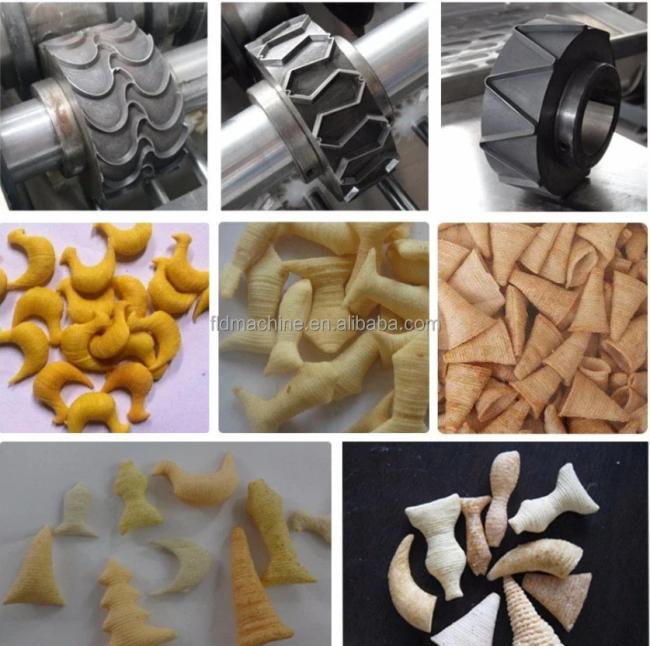 Fried Wheat Flour 2D 3D Snack Pellet Food Processing Line Bugles Chips Making Machine
