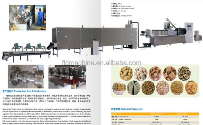 PLC Speed controlling soya meat chunks nuggets making machine soya nugget making machine
