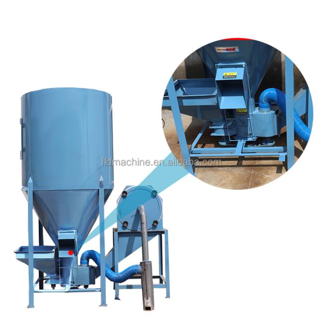High Production Batch Cattle Feed Grinder Mixer Feed Processing Machine