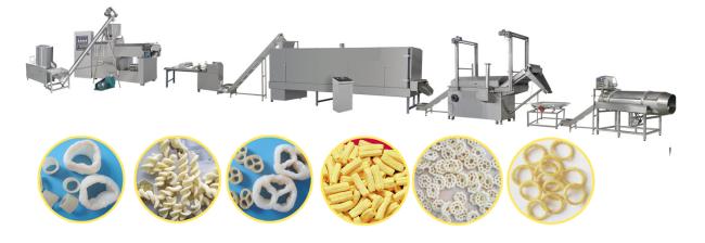Multi Shape Frying Snack Chips Food Processing Line fried bugle Chips Production Line