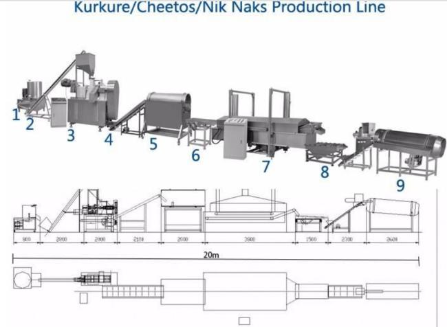 Kurkure chips cheetos making machine
