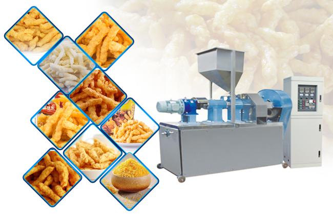 Automatic fried twist snacks kurkure niknaks cheetos extruder making machine