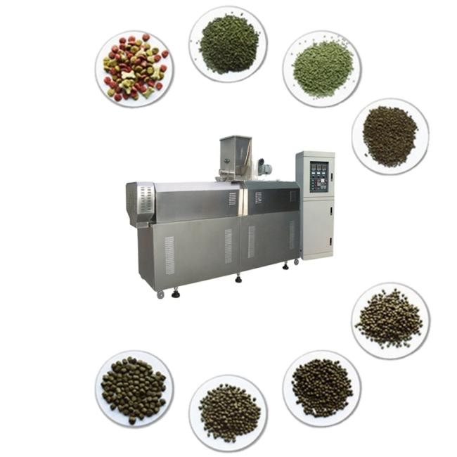 Large capacity twin screw extruder with floating fish feed processing machinery