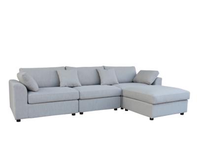 China Foam Padded Fabric Couch With Chaise Sectional Upholstered Sofa Four Pieces for sale