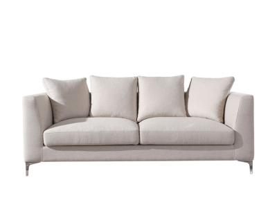 China W 206cm Three Seater Fabric Sofa Removable Seat Cushions Beige Velvet Couch for sale