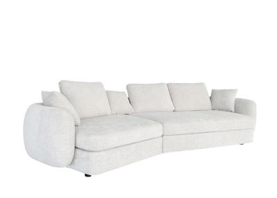 China Acolchado con soporte para almohadas de tejido beige sección de tejido de fibra de primera calidad sofá modular en venta