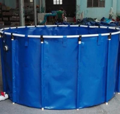 China 2M*1M 5000L Tarpaulin Fish Tank / Folding Round Fish Pond For Aquaculture Diy Fish Pond for sale