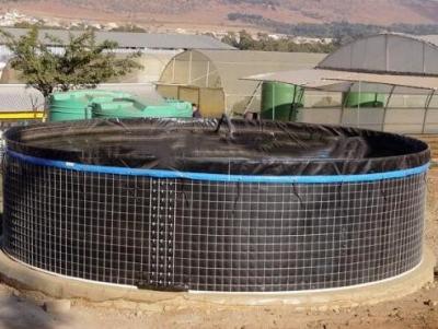 China 20000L PVC Fish Farming Tank with Lid, Flexible Tarpaulin Wire Mesh Tank For Agricultural for sale