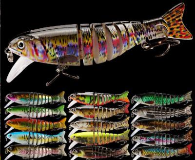 China 17 Colors 17 CM/11g 6#Hooks 3D Eyes Plastic Bait Full Swimming Layer Multi Jointed Fishing Lure for sale