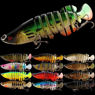 China 13 Colors 10.5CM/18.6g 3D Eyes Dragonfish Bait Submerged Eight Multi Jointed Fishing Lure for sale