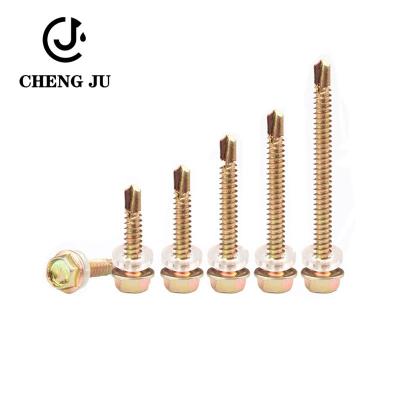 China High Strength Zinc Plated Hexagon Socket Rubber Ring Drill Head Screws for sale