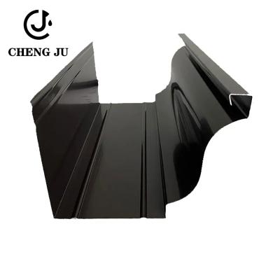 China Building Material House Roofing Black Metal Polished Galvanized Steel Rain Gutters for sale