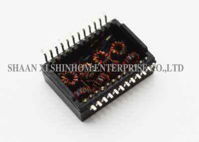 China 24 Pins Ethernet LAN Transformer 1000 Base-T SMT Thru Hole Available for sale